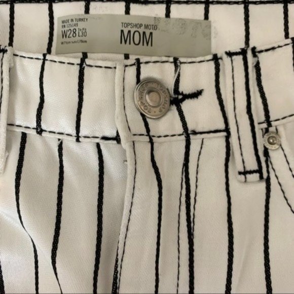 Topshop Striped Mom jeans Size 28 - Picture 3 of 9